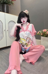 Đồ bộ tay ngắn lụa latin size dưới 60kg