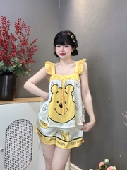 Đồ bộ đùi hai dây cánh tiên lụa latin size dưới 60kg