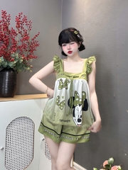 Đồ bộ đùi hai dây cánh tiên lụa latin size dưới 60kg