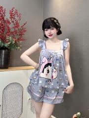 Đồ bộ đùi hai dây cánh tiên lụa latin size dưới 60kg