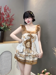 Đồ bộ đùi hai dây cánh tiên lụa latin size dưới 60kg