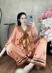 Đồ bộ tay lững phối ren lụa latin size dưới 60kg