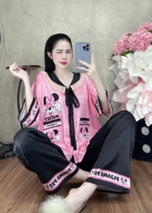 Đồ bộ tay lững phối ren lụa latin size dưới 60kg