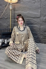 Đồ bộ tay dài túi nấp lụa latin