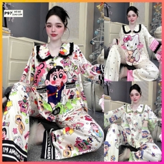 Đồ bộ tay lững phối ren lụa latin