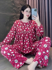 Đồ bộ tay dài tole lạnh size dưới 60kg