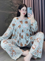 Đồ bộ tay dài tole lạnh size dưới 60kg