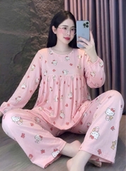 Đồ bộ tay dài tole lạnh size dưới 60kg