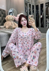 Đồ bộ tay dài tole lạnh size dưới 60kg
