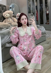 Đồ bộ tay dài lụa mango size dưới 60kg