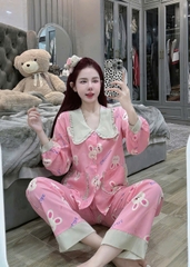 Đồ bộ tay dài lụa mango size dưới 60kg