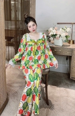 Đồ bộ tay dài lụa mango size dưới 60kg
