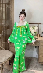 Đồ bộ tay dài lụa mango size dưới 60kg
