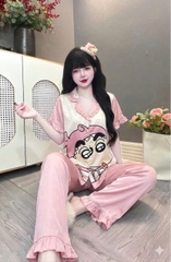 Đồ bộ tay ngắn lụa latin