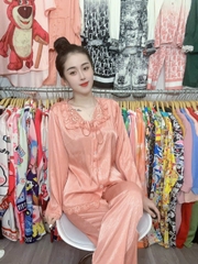 14 mẫu Đồ bộ tay dài lụa xước trơn