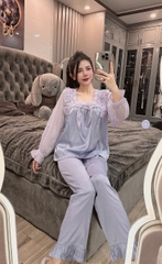 14 mẫu Đồ bộ tay dài lụa xước trơn