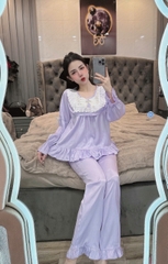14 mẫu Đồ bộ tay dài lụa xước trơn