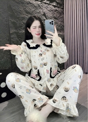 10 mẫu tay dài lụa đũi mềm gắn gấu