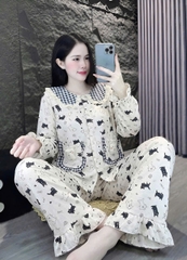 13 mẫu tay dài lụa đũi gắn gấu