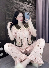 13mẫu tay ngắn lụa đũi mềm gắn gấu