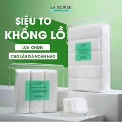 Bông Tẩy Trang LA SOIREE Miếng Vuông 255 Miếng
