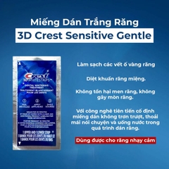 Crest 3D. Dán Trắng Răng Sensitive Gentle