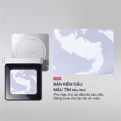 Phấn Nén Kiềm Dầu Carslan Nắp Bạc Tone Tím hiệu chỉnh màu da