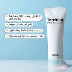 Sữa Rửa Mặt Torriden DIVE-IN Size Mini 30ml làm sạch dịu nhẹ, cấp ẩm sâu