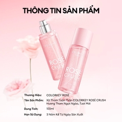 COLORKEY. Xịt thơm body ROSE 100ml