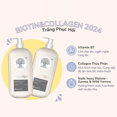 Set gội xả Biotin Collagen Voudioty 500ml phục hồi (bản mới 2024)