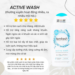 Dung dịch vệ sinh phụ nữ Femfresh Active Fresh Wash 250ml