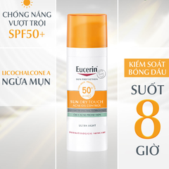 Kem chống nắng giảm nhờn Eucerin Sun Dry Touch Oil Control Face SPF50+ PA+++ (50ml)