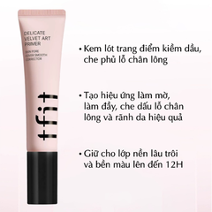 Kem lót trang điểm Tfit hồng làm mờ che phủ lỗ chân lông kiềm dầu 30ml