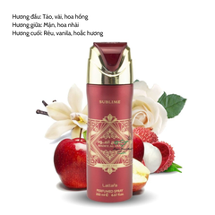 Xịt thơm body Lattafa Sublime 200ml