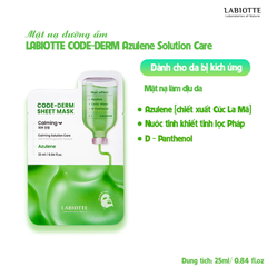 Mặt Nạ Labiotte Code-Derm Sheet Mask 25ml #Azulene - Làm Dịu Da