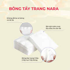 Bông tẩy trang vuông NARA 160 miếng