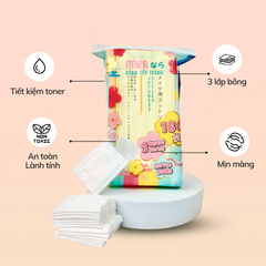 Bông tẩy trang vuông NARA 160 miếng