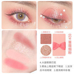 Bảng phấn mắt Xixi 3in1 Má hồng kèm highlight Melody lấp lánh Billie Diary Eye Shadow 3 ô