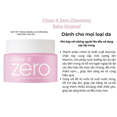 [50ml] Sáp tẩy trang Banila Co Clean It Zero Cleansing Balm Original 50ml