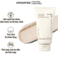 Sữa Rửa Mặt Innisfree Làm Sạch Sâu, Thu Nhỏ Lỗ Chân Lông Volcanic BHA Pore Cleansing Foam 150g