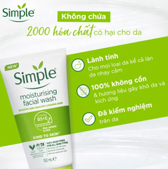 Sữa Rửa Mặt Cho Da Khô Simple Kind To Skin Moisturising 150ml