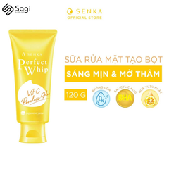 Sữa Rửa Mặt Làm Sáng Da Senka Perfect Whip Vitamin C Poreless Glow 