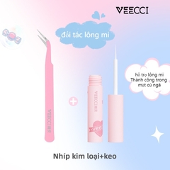 VEECCI - Set keo dán mi kèm nhíp hồng