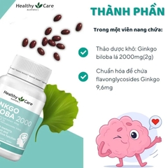 Viên Bổ não Ginkgo Biloba Healthy Care 2000mg