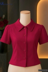 Sơ mi cổ sen ôm vừa gọn gàng UKSM2507024