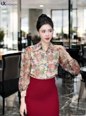 Sơ mi hoa cổ đức màu sắc xinh xắn và mát mẻ chào hè UKSM2502012