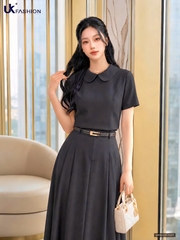 Set áo Linen cổ sen + chân váy xếp UKBD2605001 ( Bao gồm cả áo và chân váy )
