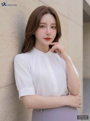 Sơ mi cổ tàu cộc tay mí cổ mềm mát siêu xinh UKSM2512006