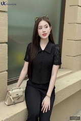 Sơ mi phối ren cục nẹp - vừa đẹp vừa sang UKSM2506015