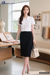 Sơ mi kẻ ôm vừa cộc tay UKSM2507028